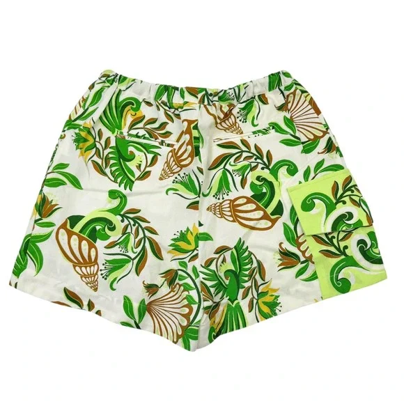 NWT Farm Rio Tie Front Cargo Shorts Pleated Tropical Sz XS Anthropologie $158 - Picture 6 of 14